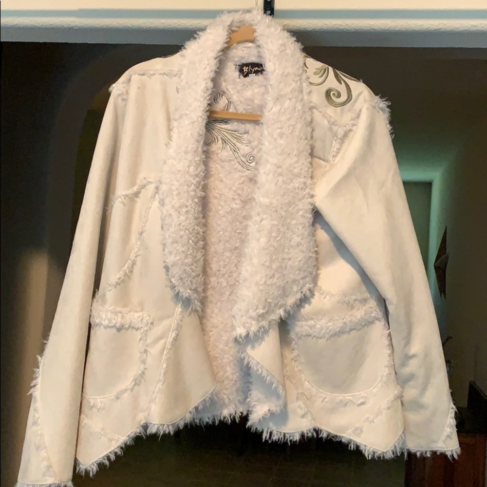 COPY - Biya Faux Fur lined suede jacket.